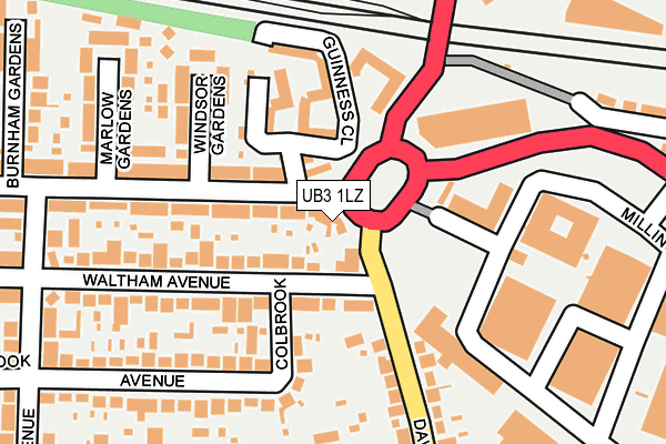 UB3 1LZ map - OS OpenMap – Local (Ordnance Survey)
