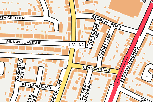 UB3 1NA map - OS OpenMap – Local (Ordnance Survey)