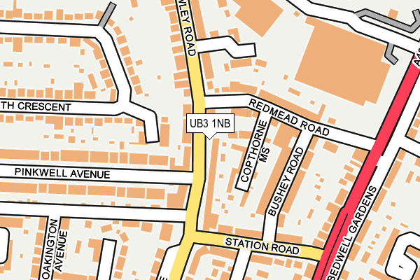 UB3 1NB map - OS OpenMap – Local (Ordnance Survey)