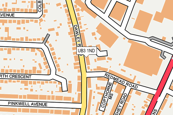 UB3 1ND map - OS OpenMap – Local (Ordnance Survey)