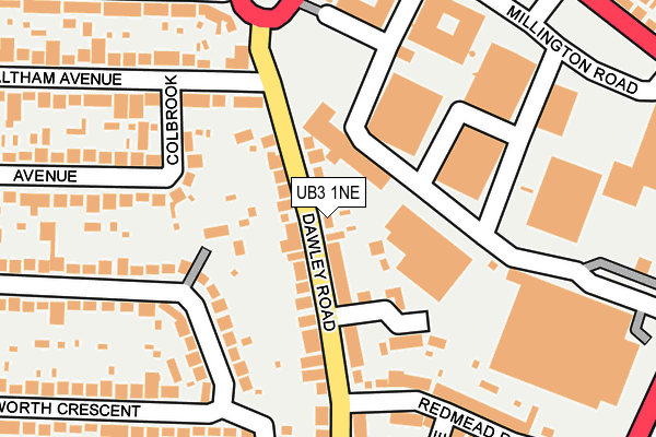 UB3 1NE map - OS OpenMap – Local (Ordnance Survey)