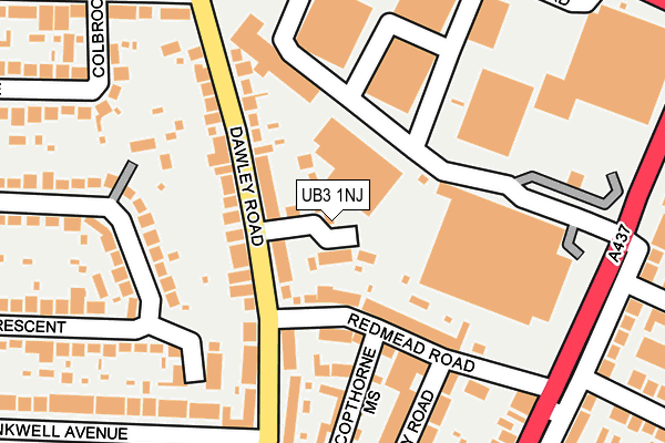 UB3 1NJ map - OS OpenMap – Local (Ordnance Survey)