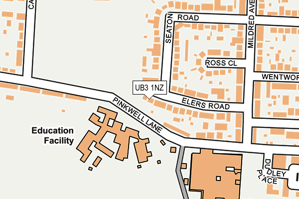 UB3 1NZ map - OS OpenMap – Local (Ordnance Survey)