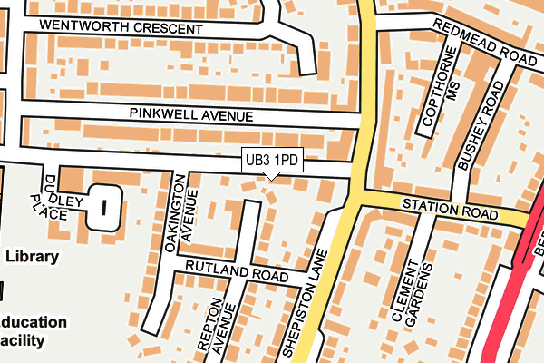 UB3 1PD map - OS OpenMap – Local (Ordnance Survey)