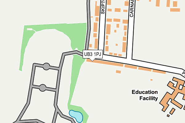 UB3 1PJ map - OS OpenMap – Local (Ordnance Survey)