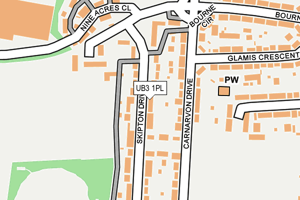 UB3 1PL map - OS OpenMap – Local (Ordnance Survey)