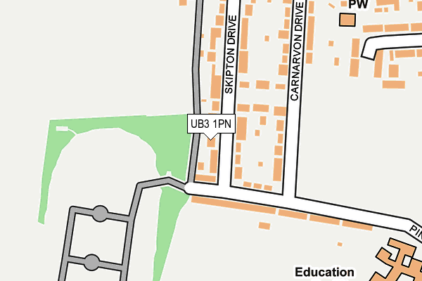 UB3 1PN map - OS OpenMap – Local (Ordnance Survey)