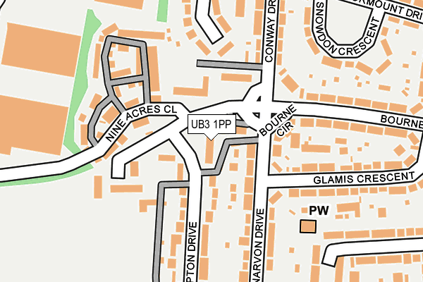 UB3 1PP map - OS OpenMap – Local (Ordnance Survey)