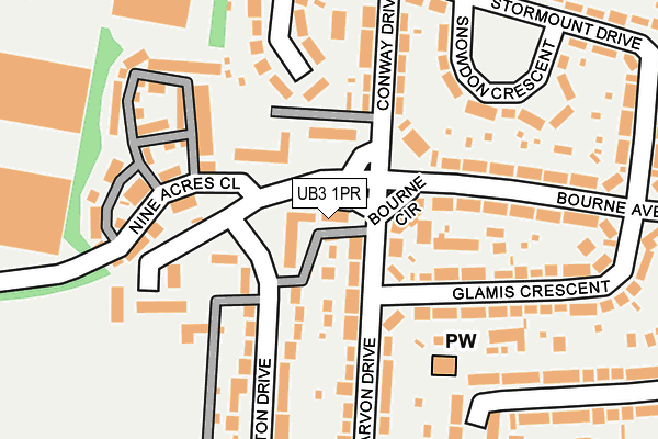 UB3 1PR map - OS OpenMap – Local (Ordnance Survey)