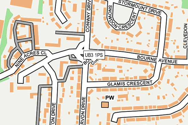 UB3 1PS map - OS OpenMap – Local (Ordnance Survey)