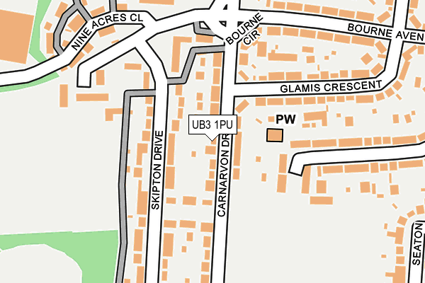 UB3 1PU map - OS OpenMap – Local (Ordnance Survey)