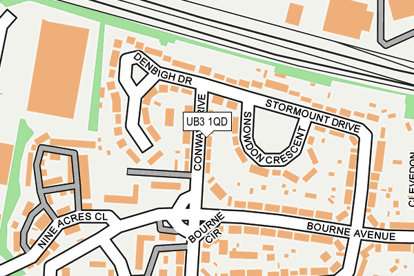 UB3 1QD map - OS OpenMap – Local (Ordnance Survey)