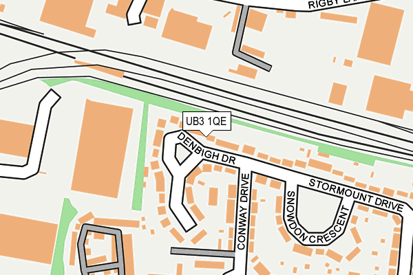 UB3 1QE map - OS OpenMap – Local (Ordnance Survey)