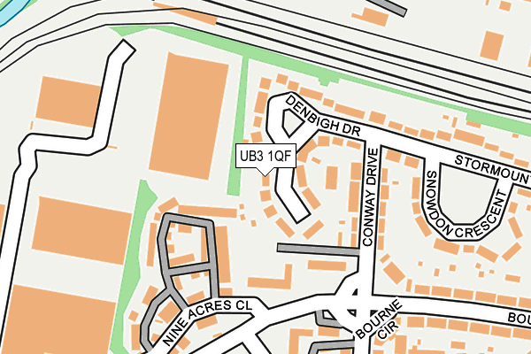 UB3 1QF map - OS OpenMap – Local (Ordnance Survey)