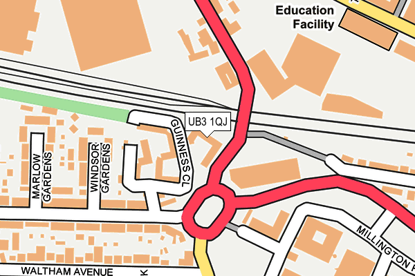 UB3 1QJ map - OS OpenMap – Local (Ordnance Survey)