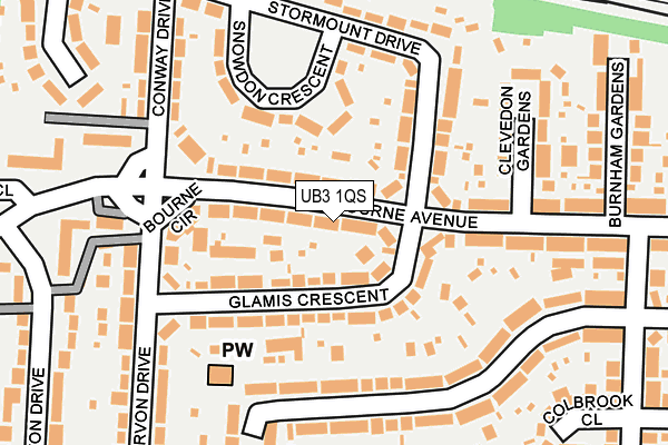 UB3 1QS map - OS OpenMap – Local (Ordnance Survey)