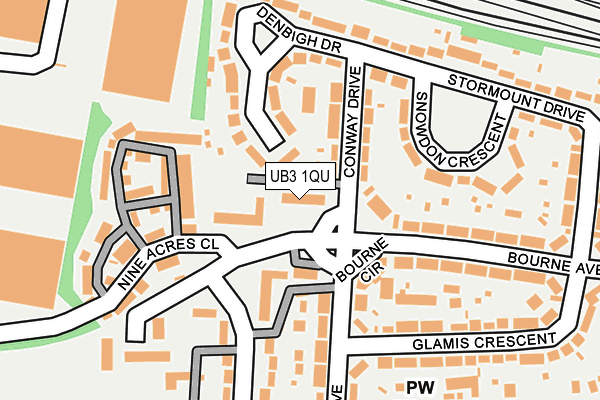 UB3 1QU map - OS OpenMap – Local (Ordnance Survey)