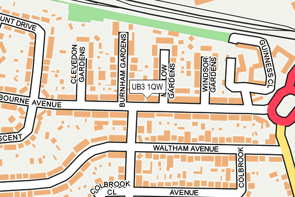 UB3 1QW map - OS OpenMap – Local (Ordnance Survey)