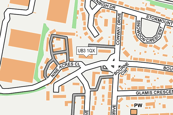 UB3 1QX map - OS OpenMap – Local (Ordnance Survey)