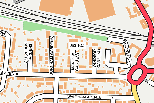 UB3 1QZ map - OS OpenMap – Local (Ordnance Survey)