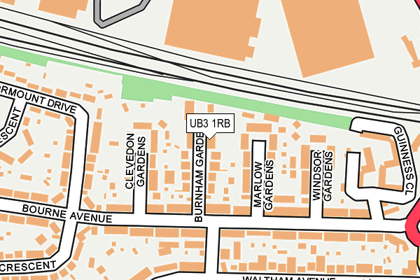 UB3 1RB map - OS OpenMap – Local (Ordnance Survey)