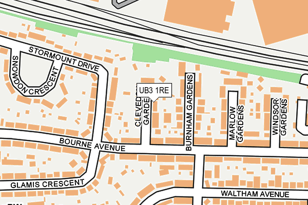 UB3 1RE map - OS OpenMap – Local (Ordnance Survey)