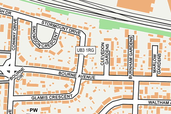 UB3 1RG map - OS OpenMap – Local (Ordnance Survey)