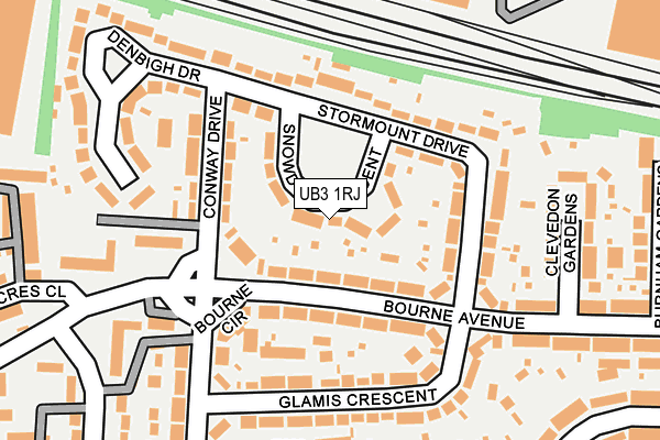 UB3 1RJ map - OS OpenMap – Local (Ordnance Survey)
