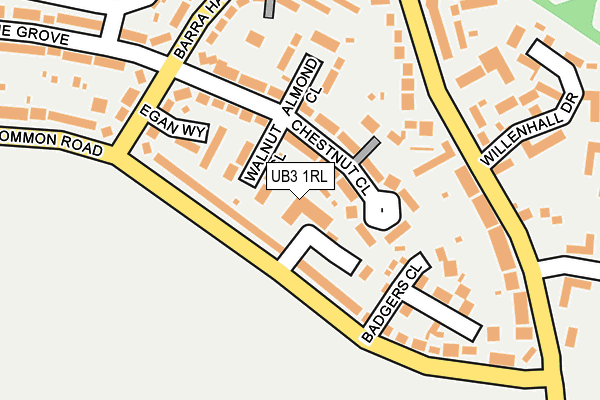 UB3 1RL map - OS OpenMap – Local (Ordnance Survey)