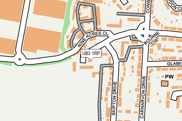 UB3 1RP map - OS OpenMap – Local (Ordnance Survey)