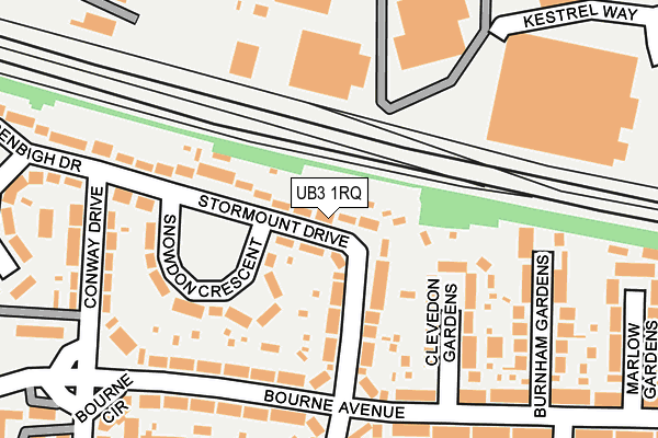UB3 1RQ map - OS OpenMap – Local (Ordnance Survey)