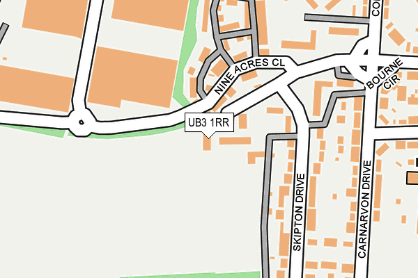 UB3 1RR map - OS OpenMap – Local (Ordnance Survey)