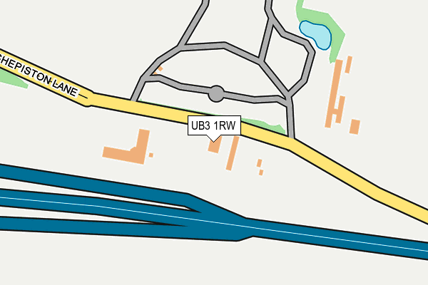UB3 1RW map - OS OpenMap – Local (Ordnance Survey)