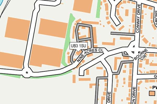 UB3 1SU map - OS OpenMap – Local (Ordnance Survey)