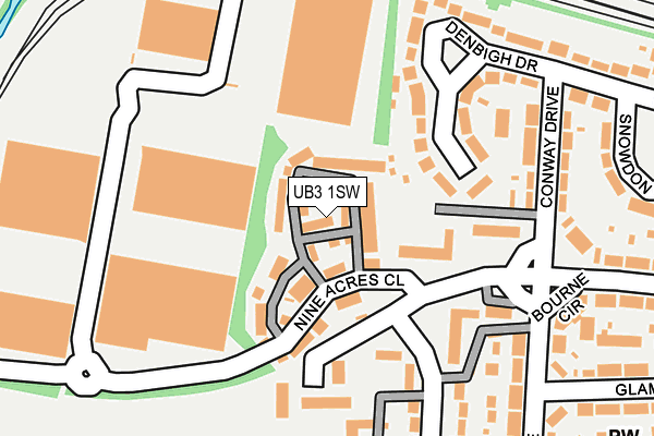 UB3 1SW map - OS OpenMap – Local (Ordnance Survey)