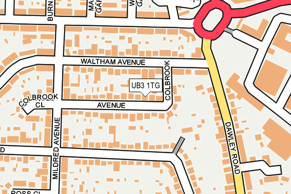 UB3 1TG map - OS OpenMap – Local (Ordnance Survey)