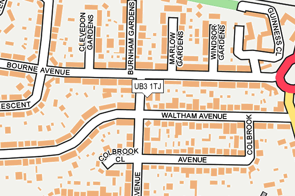 UB3 1TJ map - OS OpenMap – Local (Ordnance Survey)
