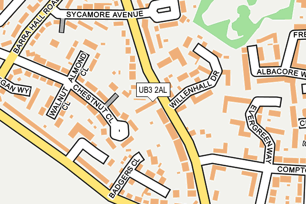 UB3 2AL map - OS OpenMap – Local (Ordnance Survey)