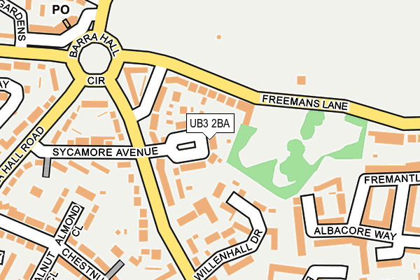 UB3 2BA map - OS OpenMap – Local (Ordnance Survey)