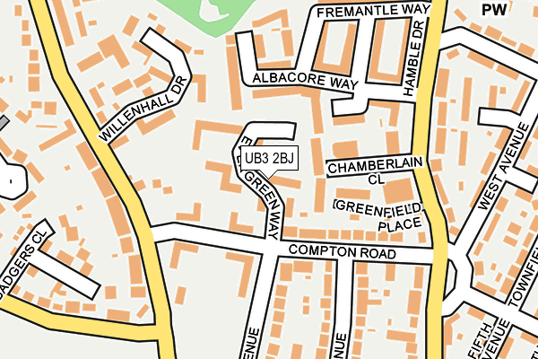 UB3 2BJ map - OS OpenMap – Local (Ordnance Survey)