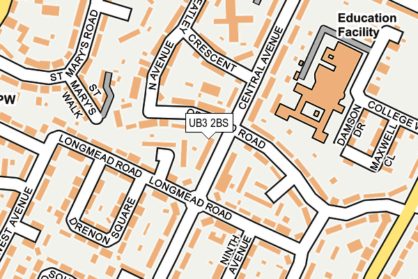 UB3 2BS map - OS OpenMap – Local (Ordnance Survey)