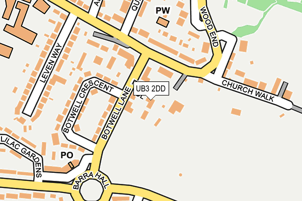 UB3 2DD map - OS OpenMap – Local (Ordnance Survey)