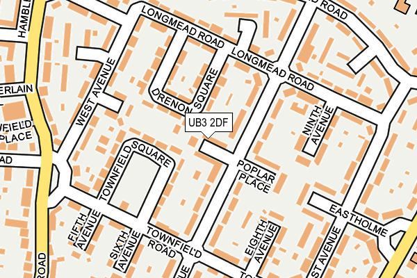 UB3 2DF map - OS OpenMap – Local (Ordnance Survey)