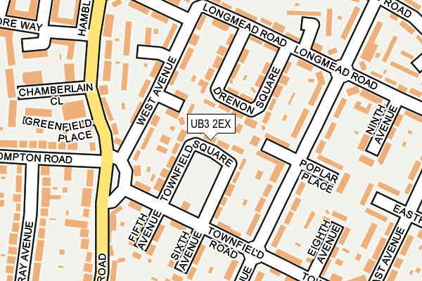 UB3 2EX map - OS OpenMap – Local (Ordnance Survey)