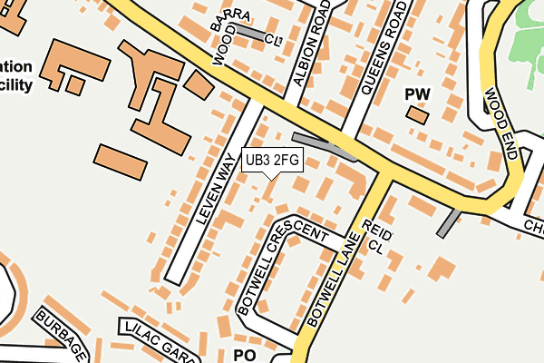 UB3 2FG map - OS OpenMap – Local (Ordnance Survey)