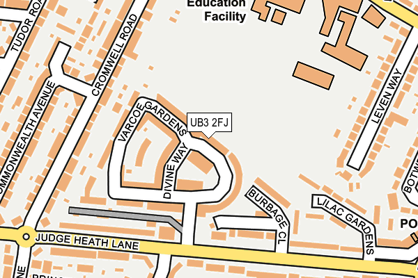 UB3 2FJ map - OS OpenMap – Local (Ordnance Survey)