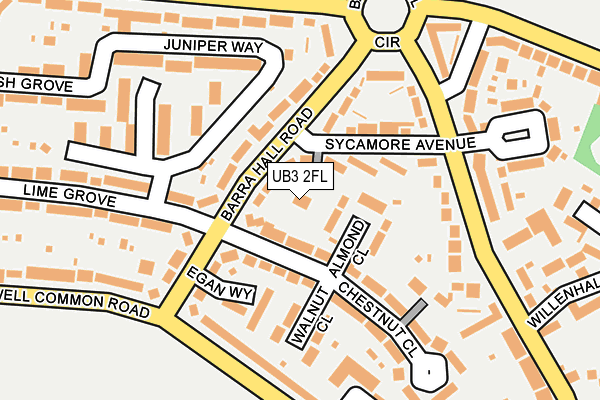 UB3 2FL map - OS OpenMap – Local (Ordnance Survey)