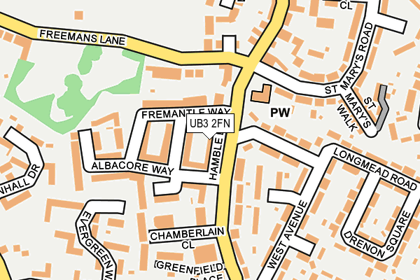 UB3 2FN map - OS OpenMap – Local (Ordnance Survey)