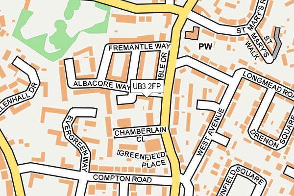 UB3 2FP map - OS OpenMap – Local (Ordnance Survey)