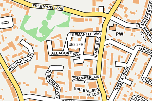 UB3 2FR map - OS OpenMap – Local (Ordnance Survey)
